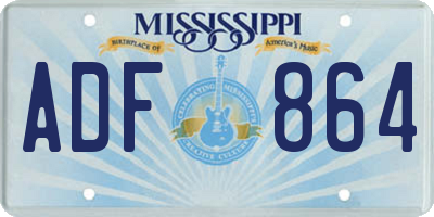 MS license plate ADF864