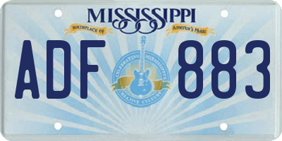 MS license plate ADF883