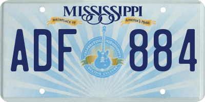 MS license plate ADF884
