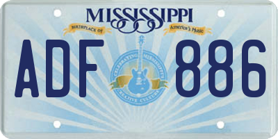 MS license plate ADF886