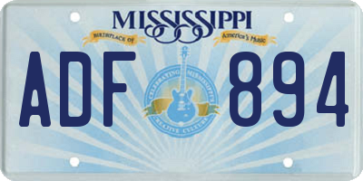MS license plate ADF894