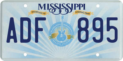 MS license plate ADF895