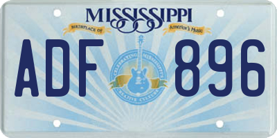 MS license plate ADF896