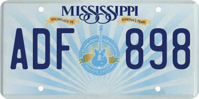MS license plate ADF898