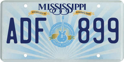 MS license plate ADF899
