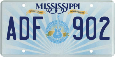 MS license plate ADF902