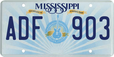 MS license plate ADF903