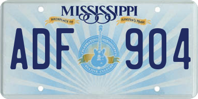 MS license plate ADF904