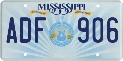 MS license plate ADF906