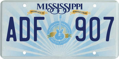 MS license plate ADF907