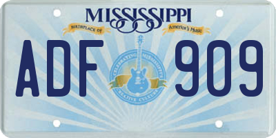 MS license plate ADF909