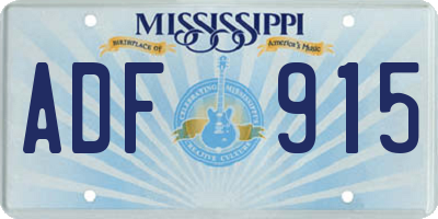 MS license plate ADF915