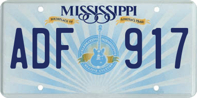 MS license plate ADF917