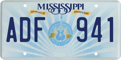 MS license plate ADF941