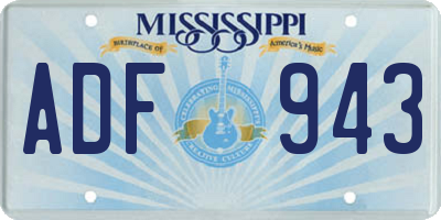 MS license plate ADF943