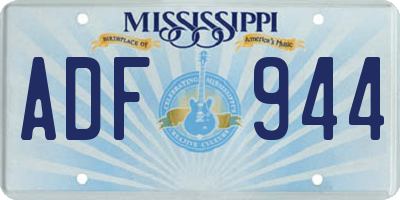 MS license plate ADF944