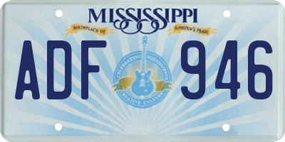 MS license plate ADF946