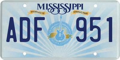 MS license plate ADF951