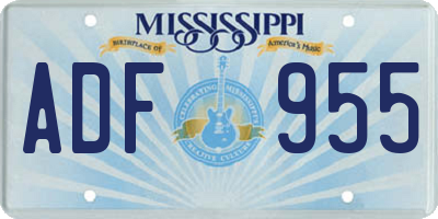MS license plate ADF955
