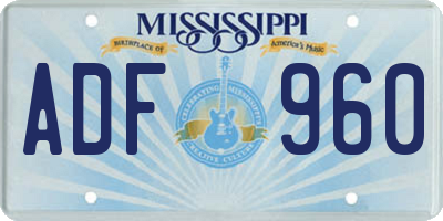 MS license plate ADF960