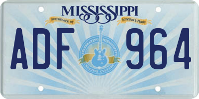 MS license plate ADF964