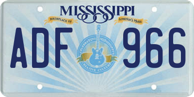 MS license plate ADF966