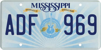 MS license plate ADF969