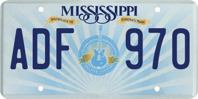 MS license plate ADF970