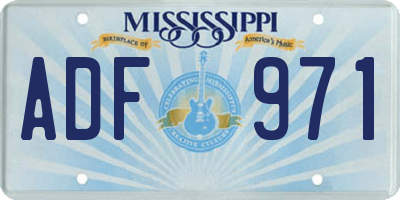MS license plate ADF971