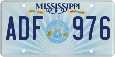 MS license plate ADF976