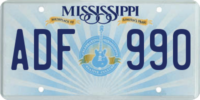 MS license plate ADF990
