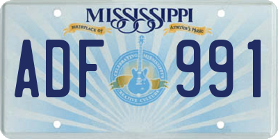 MS license plate ADF991