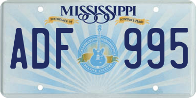 MS license plate ADF995