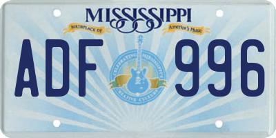 MS license plate ADF996