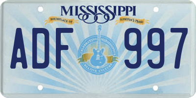 MS license plate ADF997