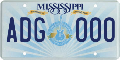 MS license plate ADG000