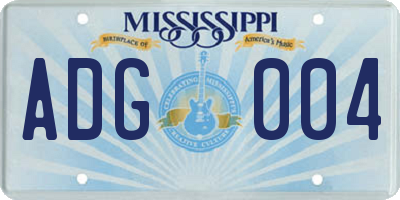 MS license plate ADG004