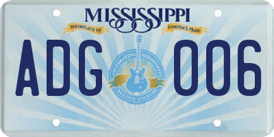 MS license plate ADG006