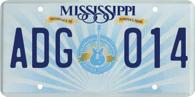 MS license plate ADG014
