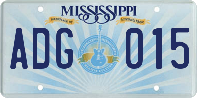MS license plate ADG015
