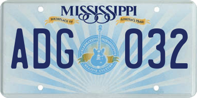 MS license plate ADG032