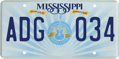 MS license plate ADG034