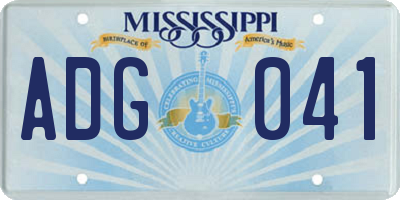 MS license plate ADG041