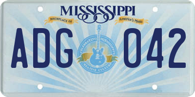 MS license plate ADG042