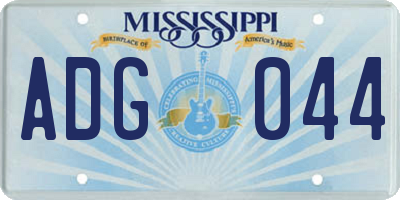 MS license plate ADG044