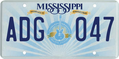 MS license plate ADG047