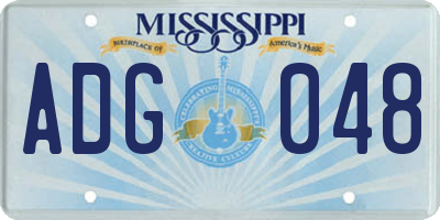 MS license plate ADG048
