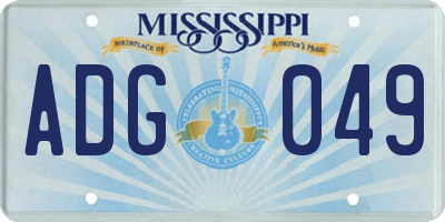 MS license plate ADG049