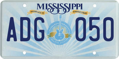 MS license plate ADG050