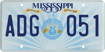MS license plate ADG051